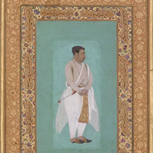 recto: Portrait of Raja Suraj Singh Rathor, verso: Page of Calligraphy