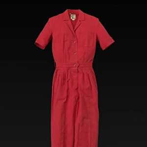 Red jumpsuit designed by Willi Smith, 1969-1987. Creator: Willi Smith