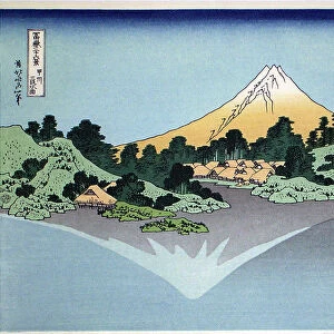 Reflection in the Surface of the Water, Misaka, Kai Province (from the series Thirty-Six Views of Mt Fuji), 1830-1833. Artist: Hokusai, Katsushika (1760-1849)