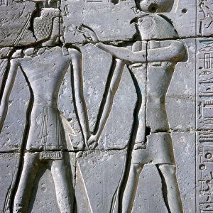 Relief of Amun-Ra giving life to Rameses II, Temple of Rameses II, Luxor, Egypt, c1250 BC