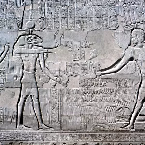 Relief of Pharaoh before Knum & Sekhmet, Temple of Khnum, Ptolemaic & Roman Periods