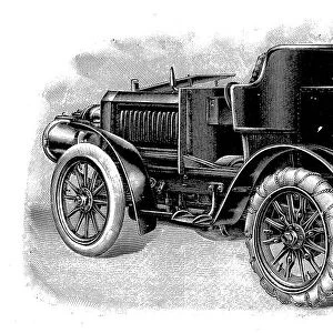 Renards tractor unit, showing towing attachment for trailers, French, 1904
