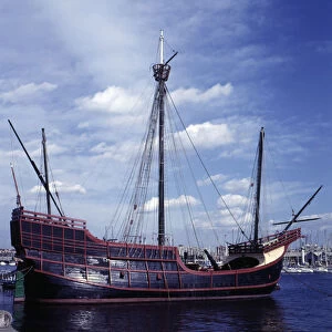 Reproduction of the Santa Maria ship with which Christopher Columbus made ??the voyage to America