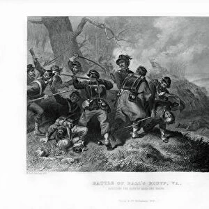 Rescue of the body of Colonel Edward Baker, Battle of Balls Bluff, Virginia, 1862-1867. Artist: J Godfrey
