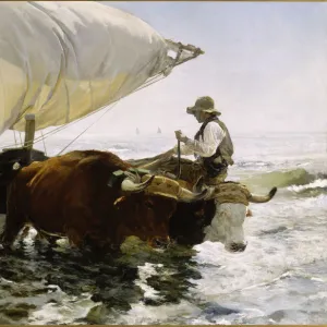 Return from Fishing: Towing the Bark, c. 1895