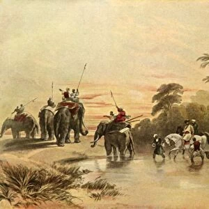 Return from Pig-Sticking in India, 1840s, (1901). Creator: Charles Stewart Hardinge