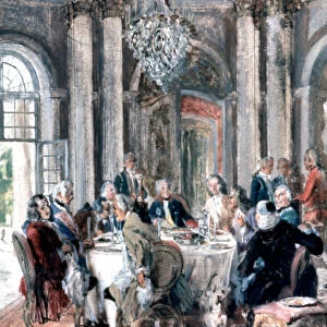Reunion at the Mansion, 1849. Artist: Adolph Menzel