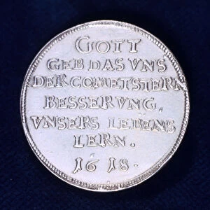 Reverse of a medal commemorating the brilliant comet of November 1618