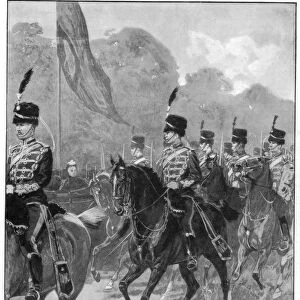 Review of the 1st Yeomanry Brigade by the queen in Windsor Park, 1894. Artist: William Barnes Wollen