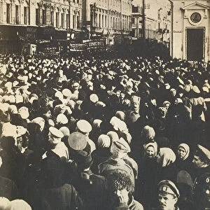 Revolutionary crowds at the Tverskaya, Moscow, Russia, c1905-c1917(?)