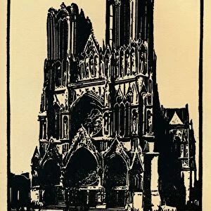 Rheims Cathedral, 1914, (1918). Artist: Allan Douglass Mainds