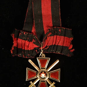 Riband and Badge of the Order of Saint Vladimir, Fourth class, 19th century. Artist: Orders, decorations and medals