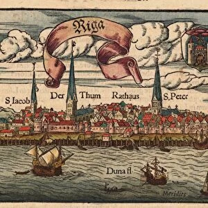 Riga (From the Cosmographia), ca 1568. Artist: Munster, Sebastian (1488-1552)