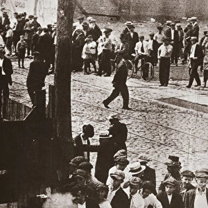 Riot during a strike by Standard Oil workers, Bayonne, New Jersey, USA, 1915. Artist
