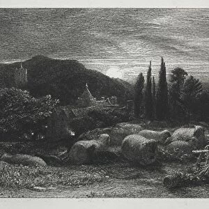 The Rising Moon, 1857. Creator: Samuel Palmer (British, 1805-1881)
