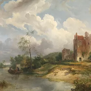 River Landscape with Ruin, 1835. Creator: Wijnand Nuyen