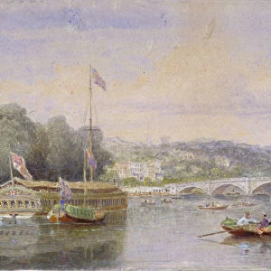 The River Thames with Richmond Bridge and Richmond Hill in the distance, London, 1867