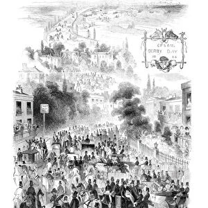 The Road, Derby Day, Epsom Races, 1844. Creator: Unknown