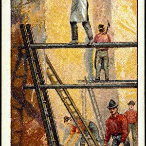 Rock Salt: Miners at work in salt mine, Wieliczka, Galicia, Poland, 20th century