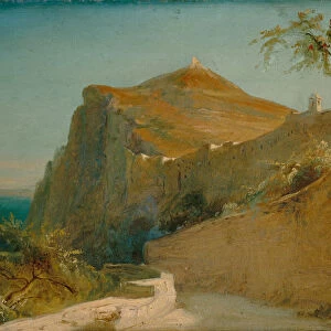Rock of Tiberius, Capri. Artist: Blechen, Carl (1798-1840)