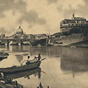Roma - The Tiber - Castle and Bridge of S. Angelo. Dome of St. Peter s, 1910