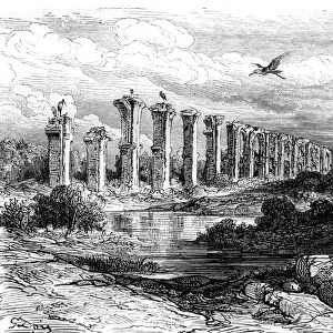 Roman aqueduct, Merida, Spain, 19th century. Artist: Gustave Dore
