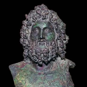 Roman bronze bust of the god Serapis, 4th century