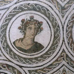 Detail of Roman floor mosaic of Spring, 2nd century