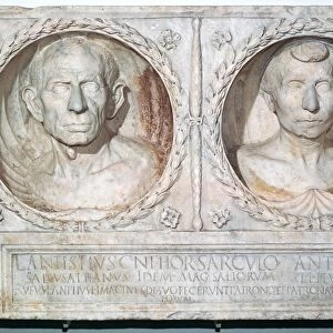 Roman funerary relief of a husband and wife