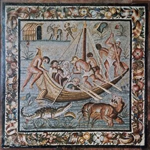 Roman mosaic of a ferry-boat, 2nd century