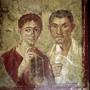 Roman portrait paining of Terentius Neo and his wife, Pompeii, Italy