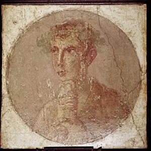 Roman portrait painting of a young man, Pompeii, Italy