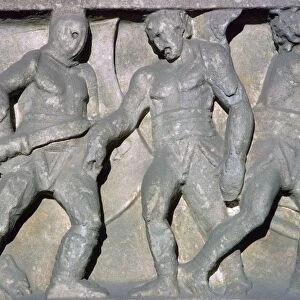 Roman relief of gladiators, 3rd century