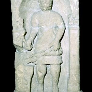 Roman tombstone of a Smith, pictured with his tools