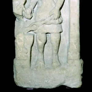 Roman tombstone of a Smith, pictured with his tools