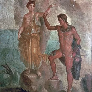 Roman wall-painting from the House of the Dioscuri in Pompeii, 1st century