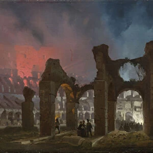 Romes Colosseum illuminated, 1864