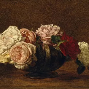 Roses in a Bowl, 1883. Creator: Henri Fantin-Latour