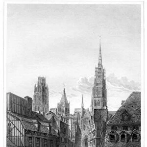 Rouen, from La Haute Vieille Tour, 1820. Artist: Edward Finden