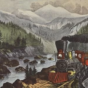 The Route To California, Truckee River, Sierra-Nevada, pub. 1871, Currier & Ives