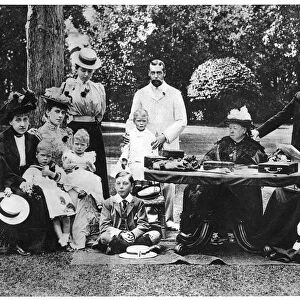 A royal family party at Osborne House, Isle of Wight, c1890-1900, (1935)