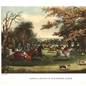 Royal Hunt in Windsor Park, early-mid 19th century, (c1955). Creator: Matthew Dubourg