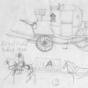 Royal Mail coach, 1820, (c1950). Creator: Shirley Markham