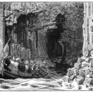 The Royal Visit to Fingals Cave, Staffa, Scotland, 1847, (1900). Artist: William Barnes Wollen