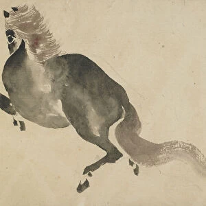 A running horse, late 18th-early 19th century. Creator: Hokusai