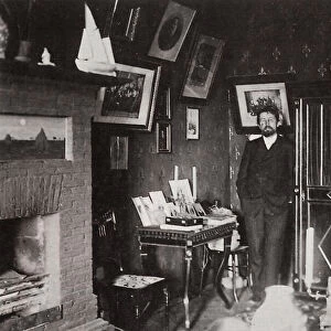 Russian author Anton Chekhov in his studio, Yalta, Crimea, Russia, 1901. Artist: Leonid Sredin