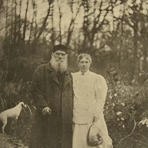 Russian author Leo Tolstoy and his wife Sophia Tolstaya, Russia, 1895. Artist: Sophia Tolstaya