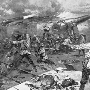 Russian battery in action, Russo-Japanese War, 1904-5