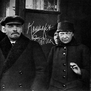 Russian Bolshevik leader Vladimir Lenin and his wife, Nadezhda Krupskaya, Russia, 1922