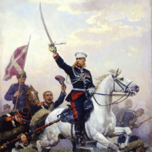Russian General Mikhail Skobelev on horseback, (1883). Artist: Nikolai Dmitrievich Dmitriev-Orenburgsky